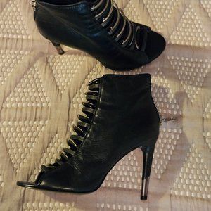 Black Peeptoe Booties (Dolce Vita)